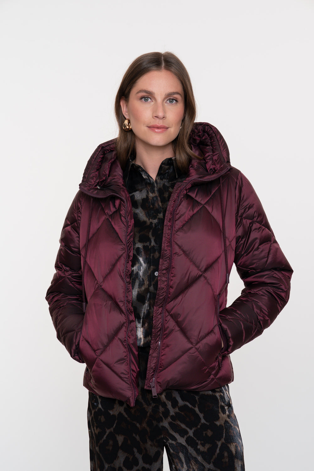 Geisha Damen-Steppjacke in Burgunderrot