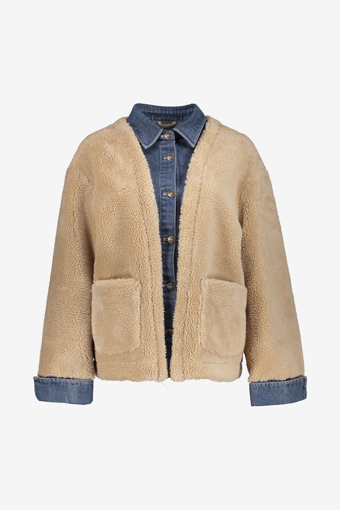 Geisha Damen-Jacke aus Denim und Teddy