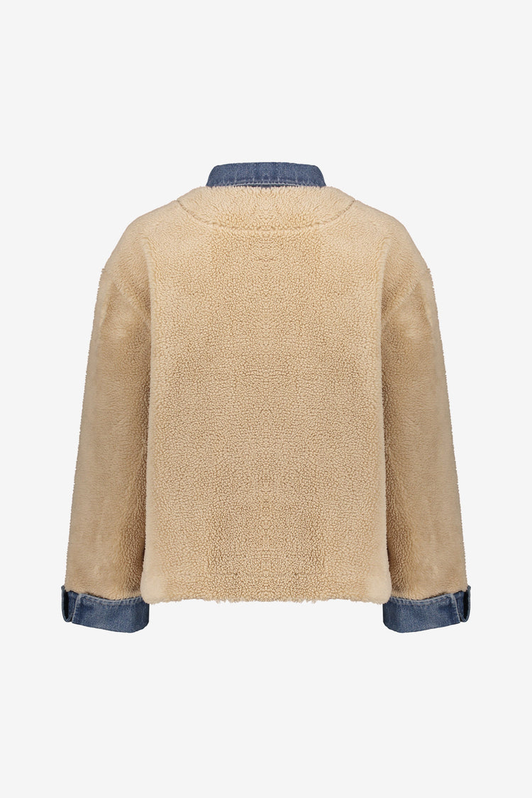 Geisha Damen-Jacke aus Denim und Teddy