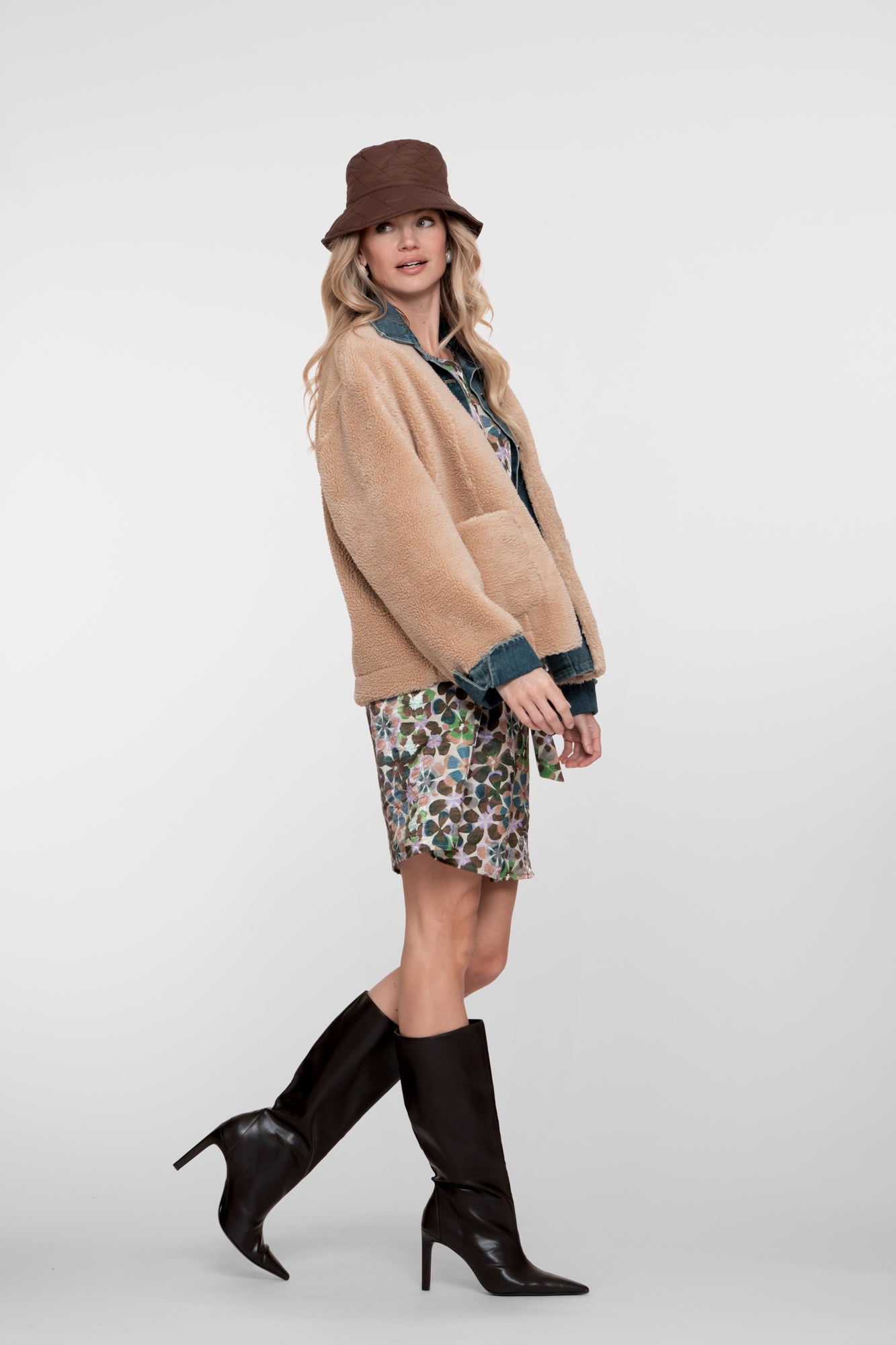 Geisha Damen-Jacke aus Denim und Teddy