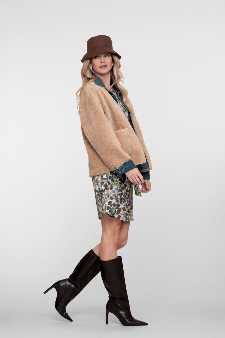 Geisha Damen-Jacke aus Denim und Teddy