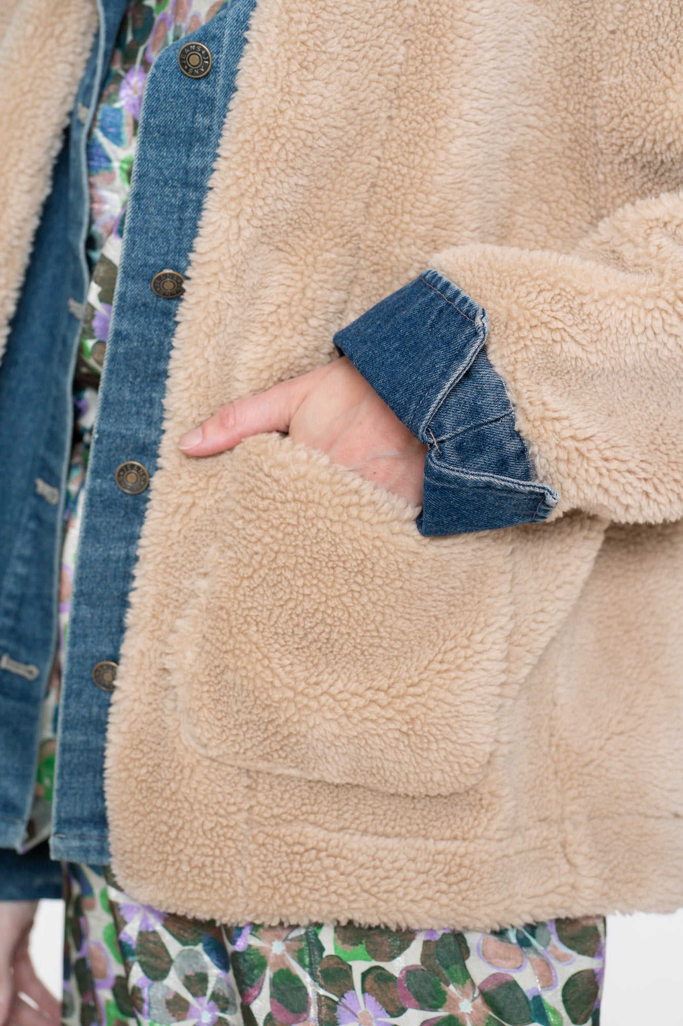 Geisha Damen-Jacke aus Denim und Teddy