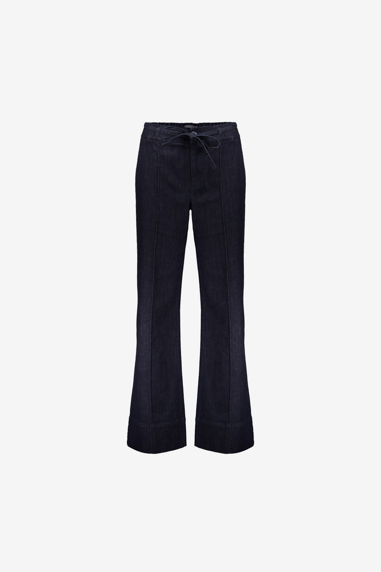 Geisha dunkelblaue Wide Leg Jeans mit Schleifendetail