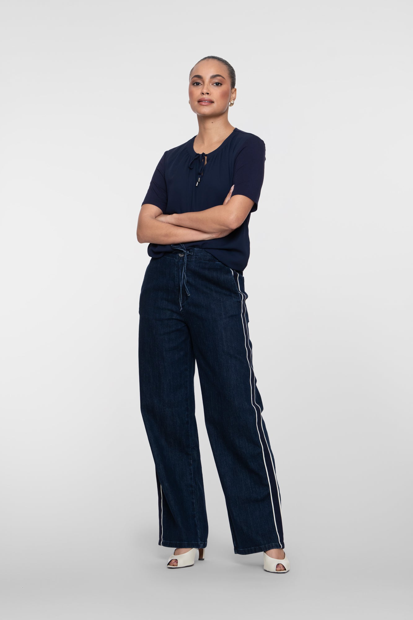 Geisha Jeans mit Gummibund und Kordelzug