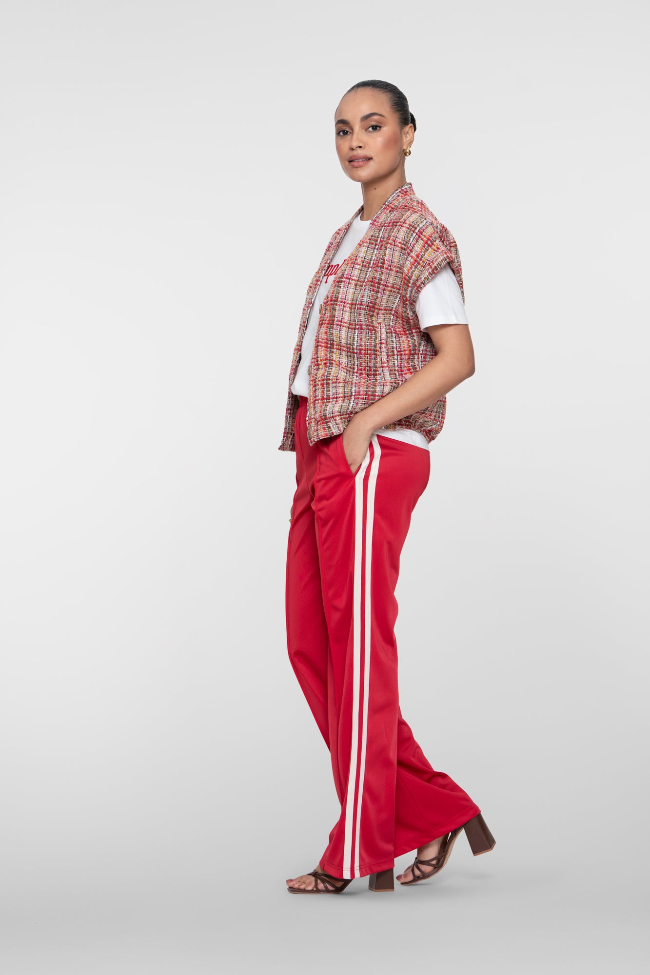 Geisha Jogginghose mit weitem Bein und Zierstreifen