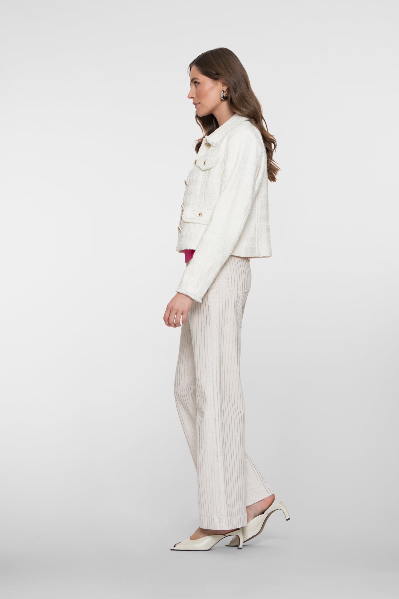 Geisha Jeans mit Metallic-Streifenmuster