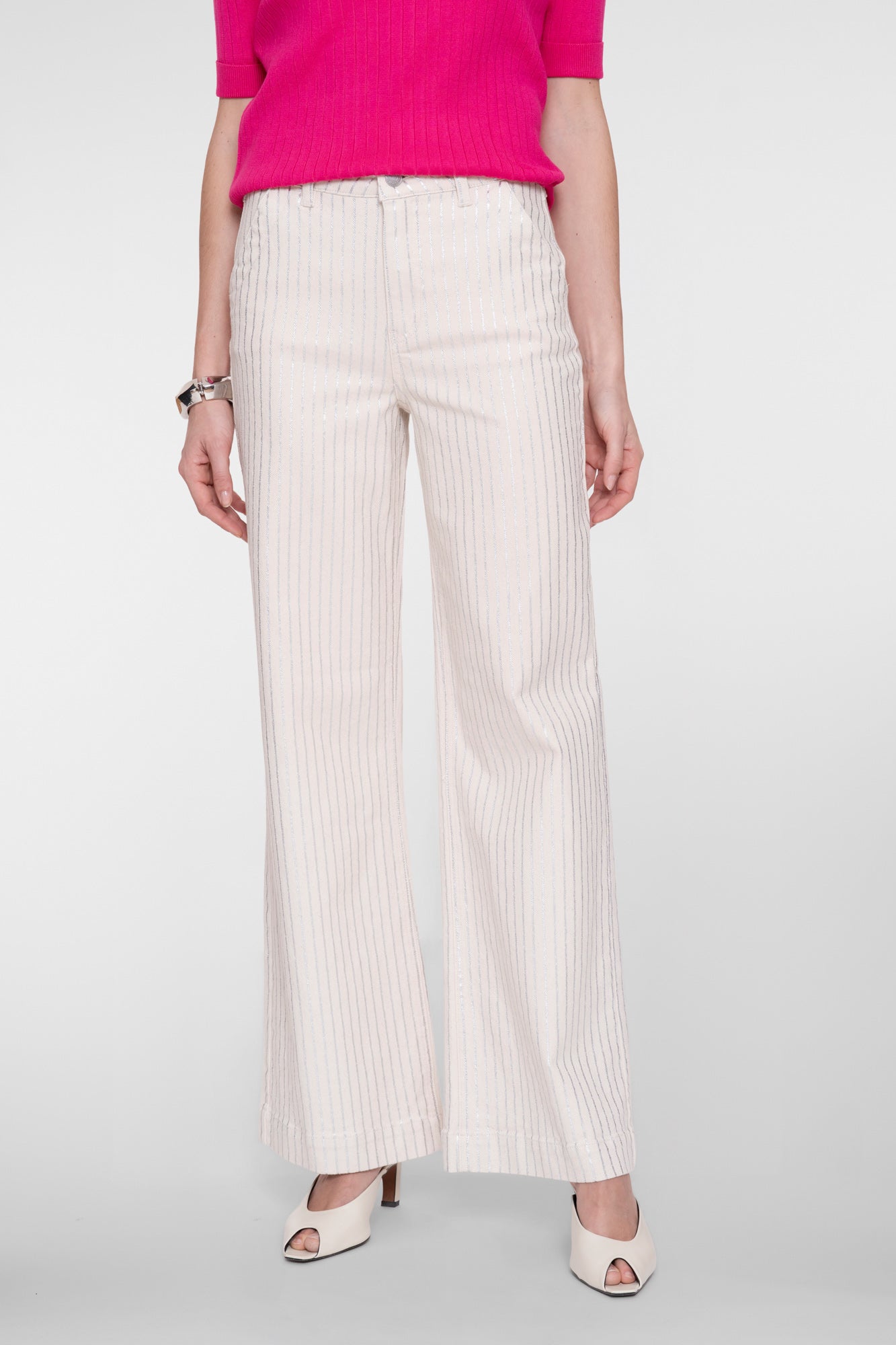 Geisha Jeans mit Metallic-Streifenmuster