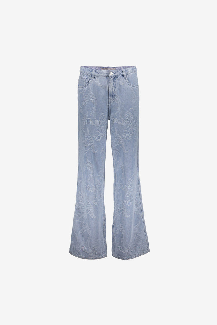 Geisha Jeans mit Jacquard und Blumenmuster