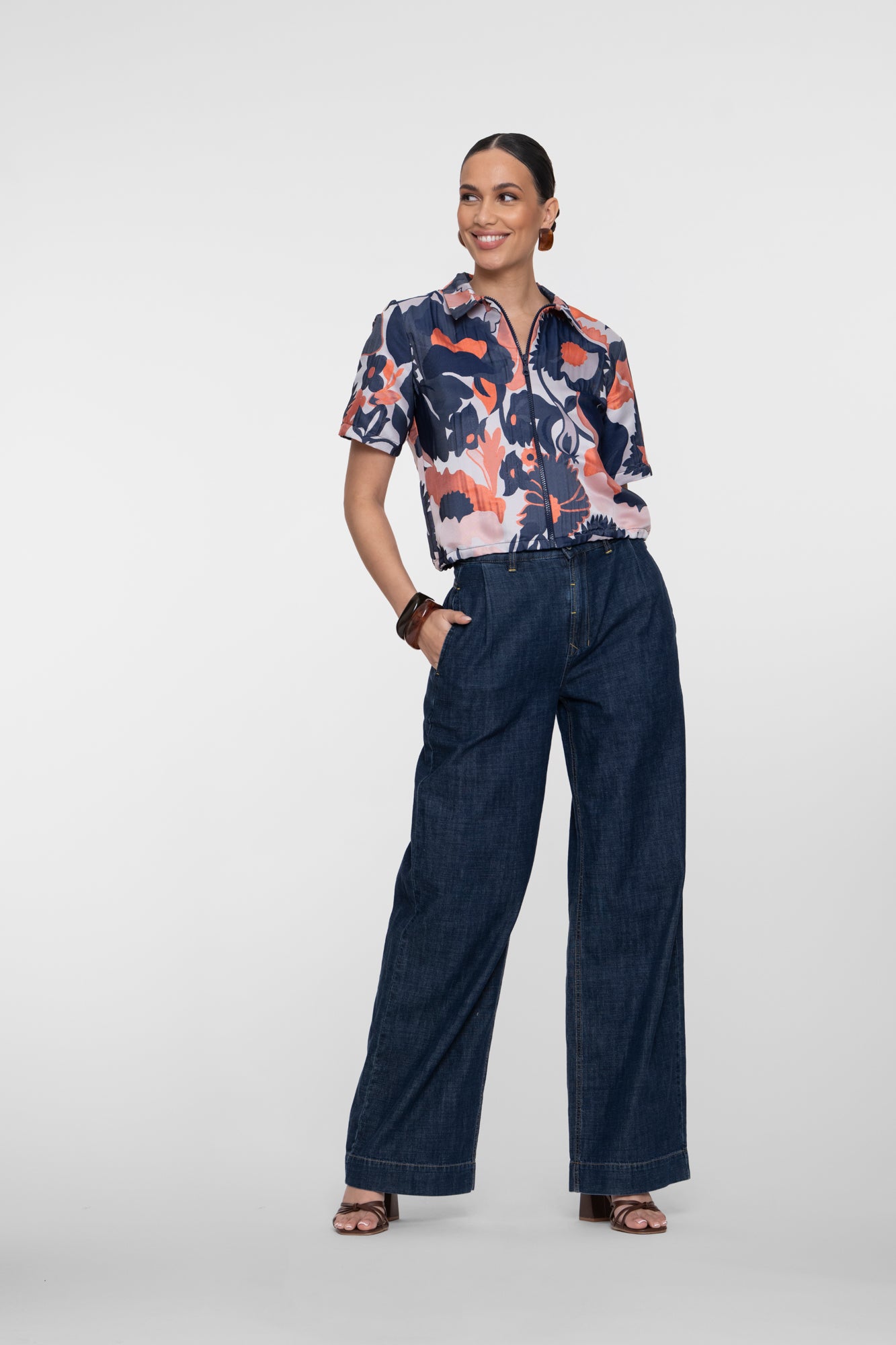 Geisha Loose Fit Jeans mit hoher Taille