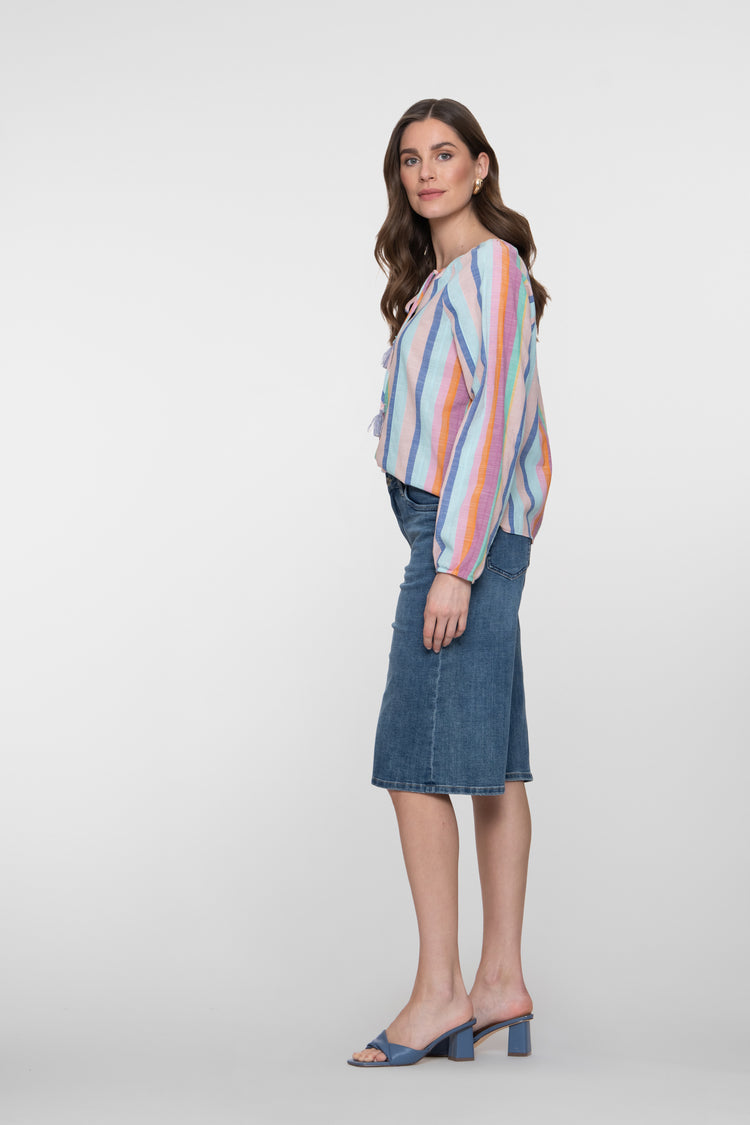 Geisha Weite Denim-Bermuda