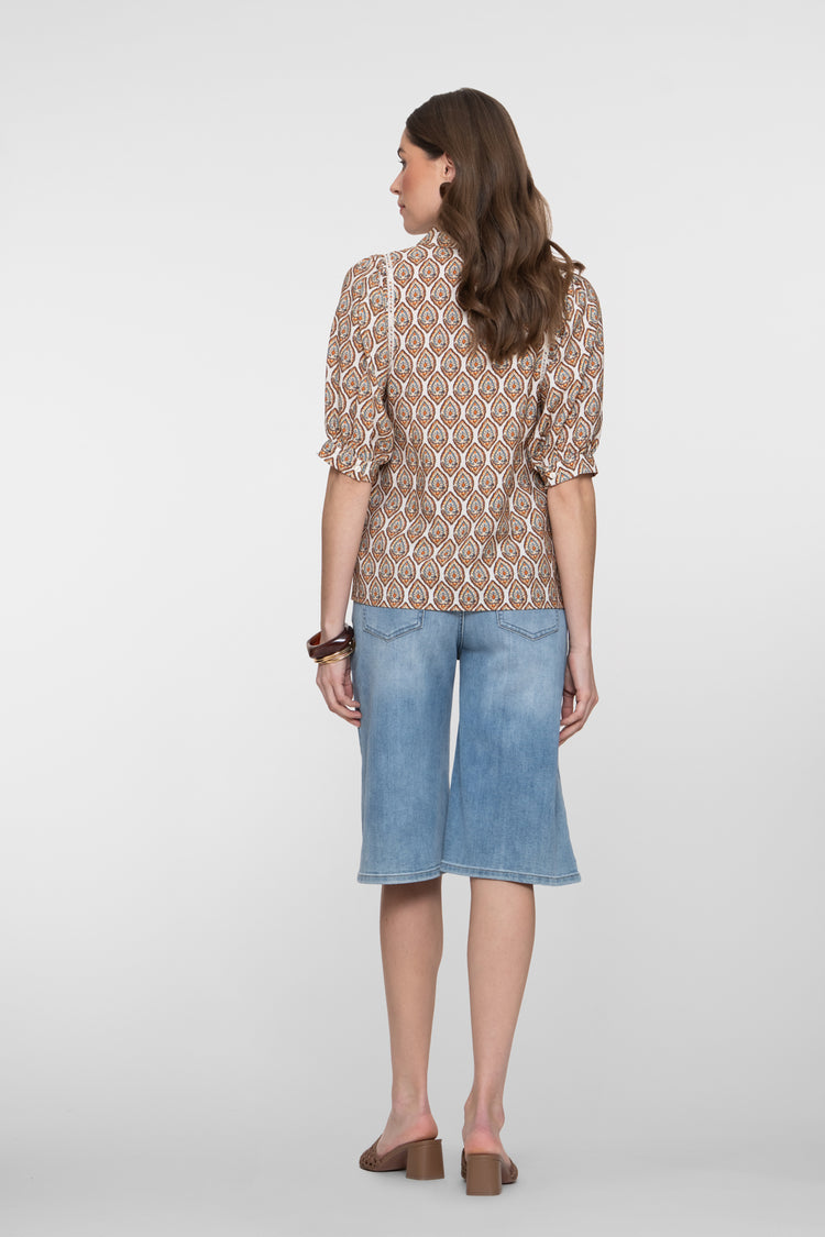 Geisha Weite Denim-Bermuda