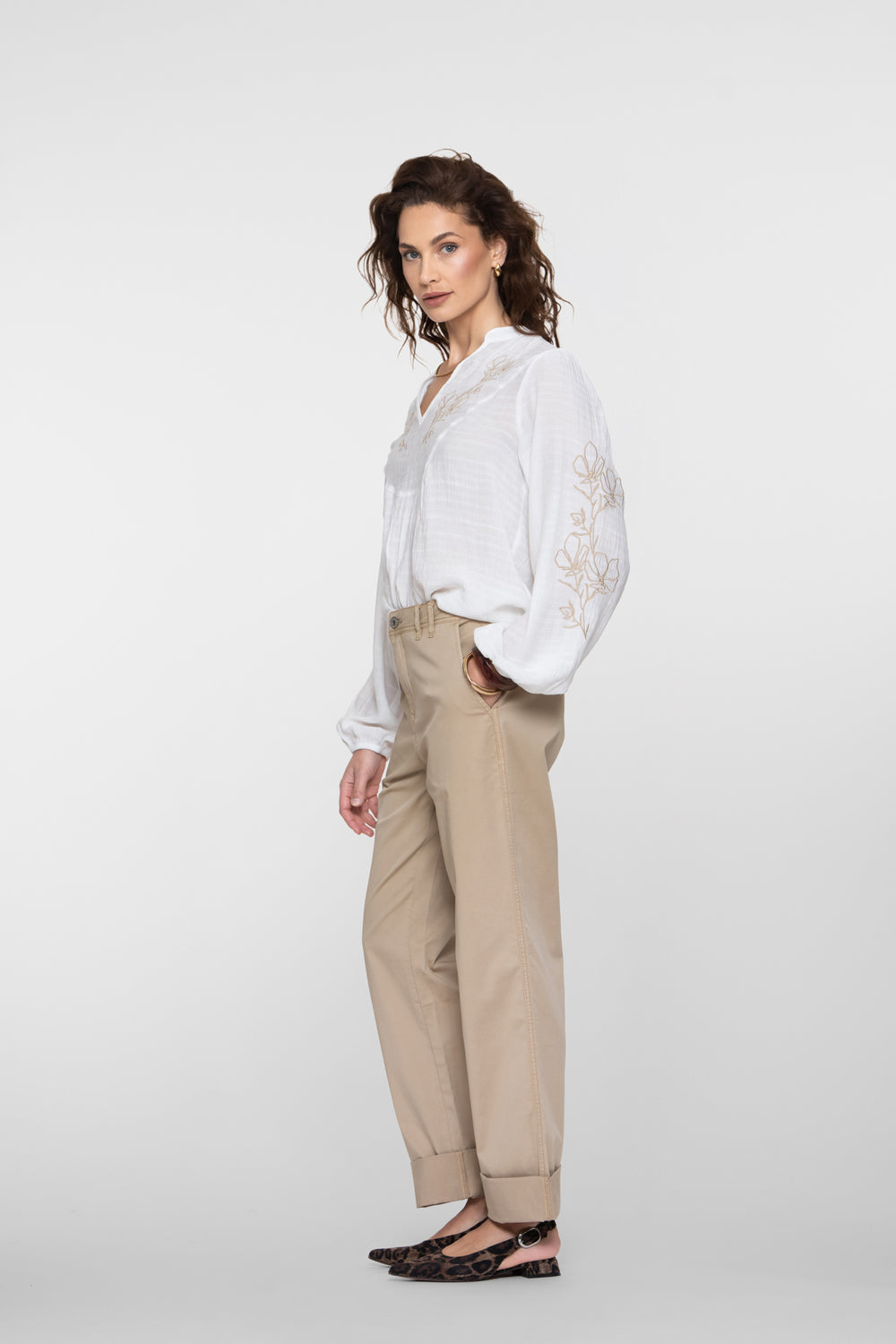 Geisha Pantalon mit Umschlag