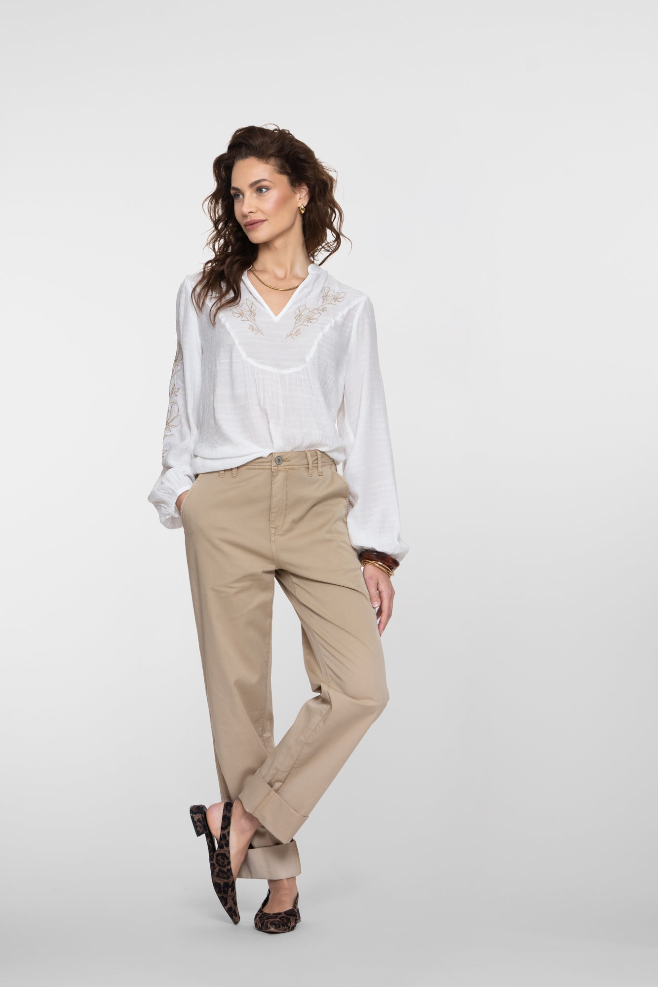Geisha Pantalon mit Umschlag