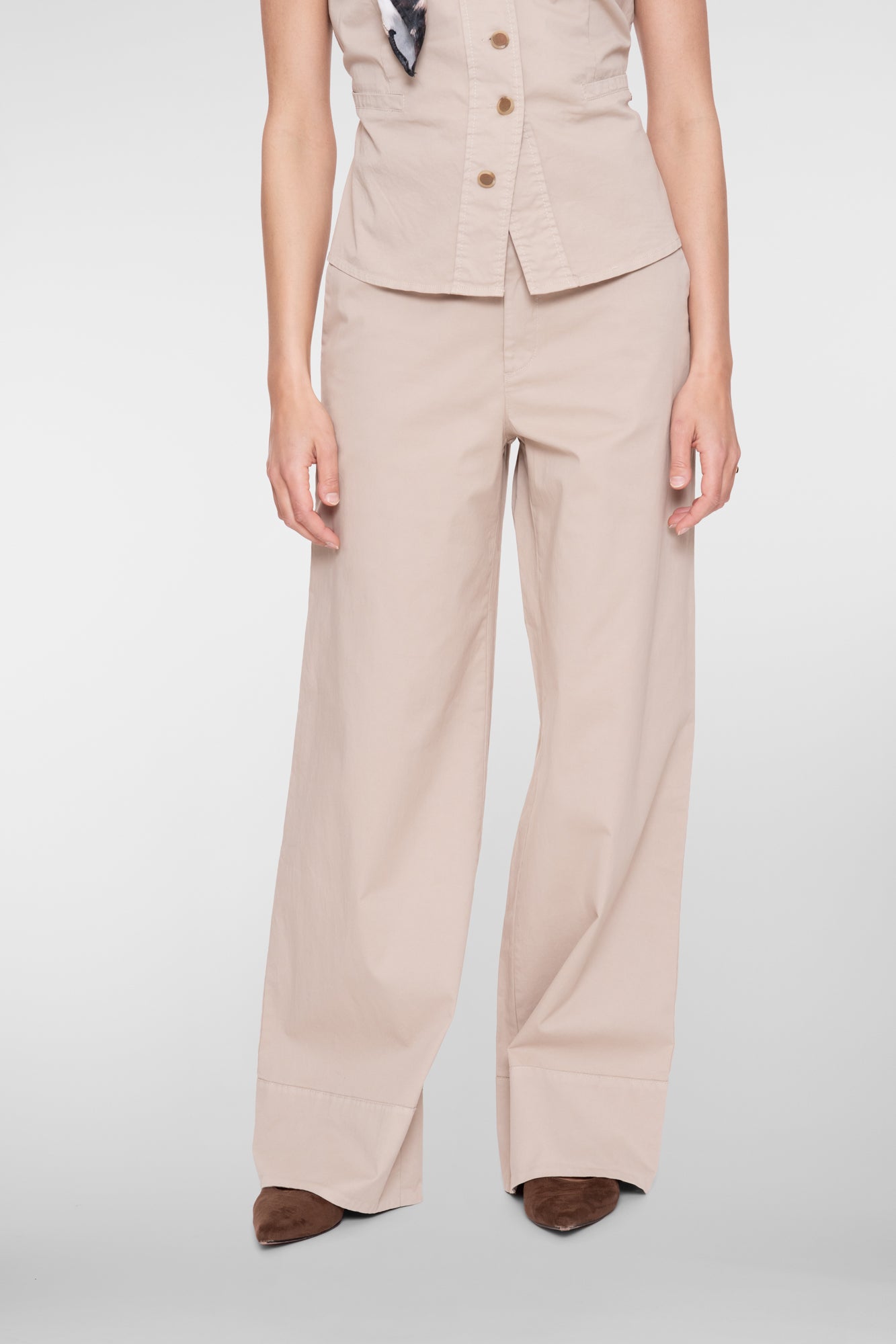 Geisha Weite Hose in Sandfarbe