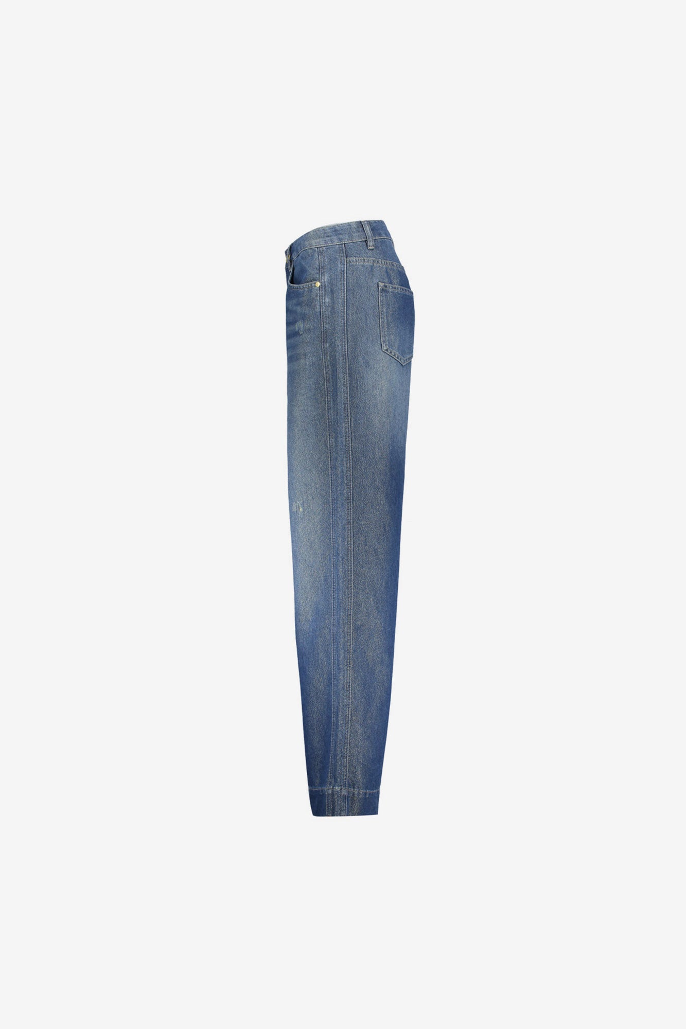 Geisha Wide Leg Jeans mit goldfarbenem Garn