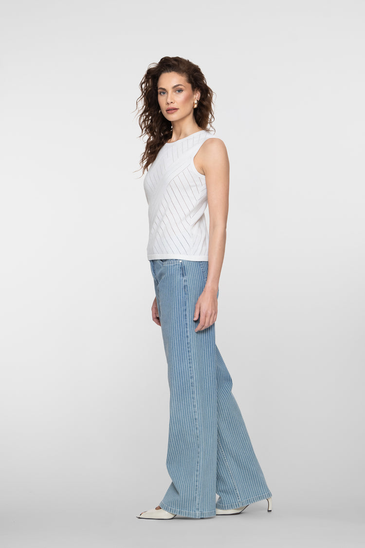 Geisha Jeans mit sportlichem Streifen und Lurex