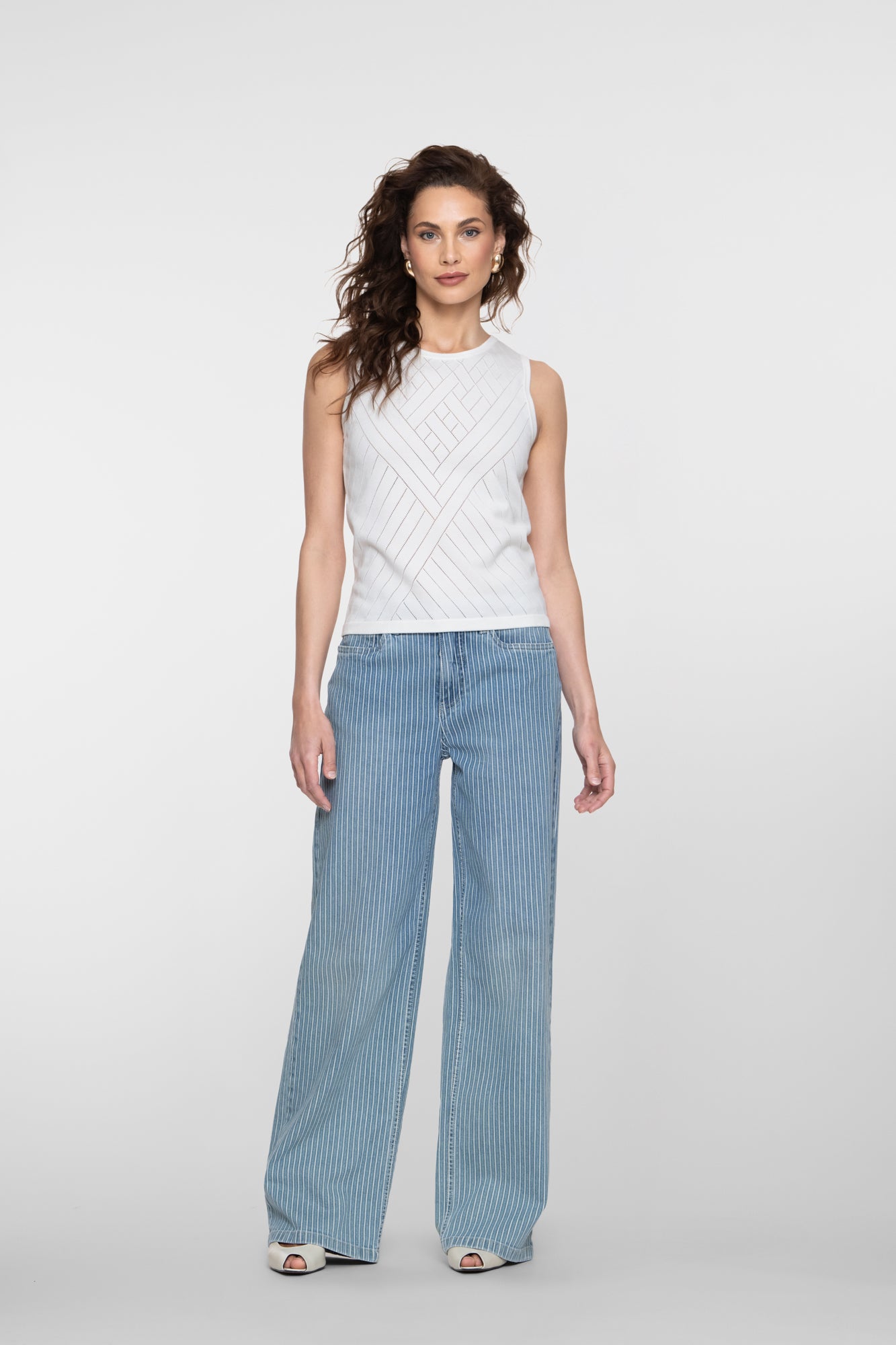Geisha Jeans mit sportlichem Streifen und Lurex