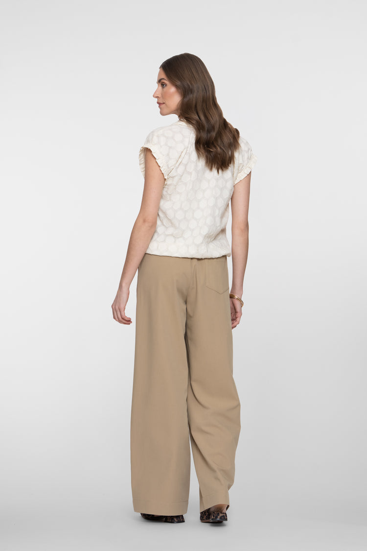 Geisha Sandfarbene Pantalon mit Tunnelzug