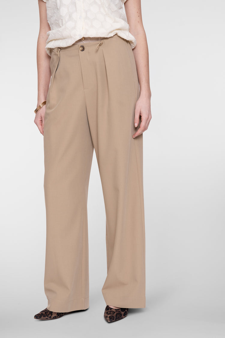 Geisha Sandfarbene Pantalon mit Tunnelzug