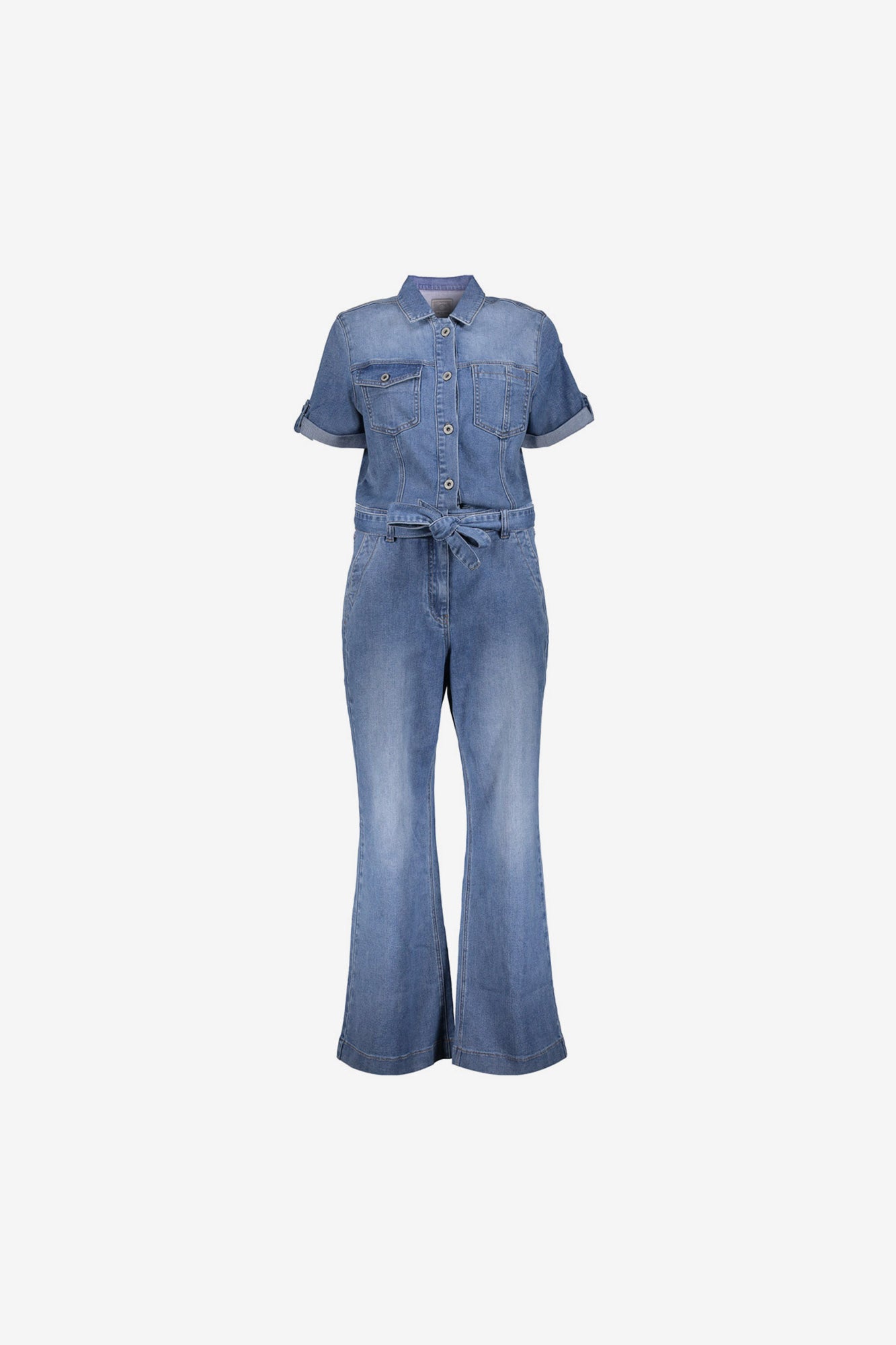 Geisha Denim-Jumpsuit mit Schleifendetail