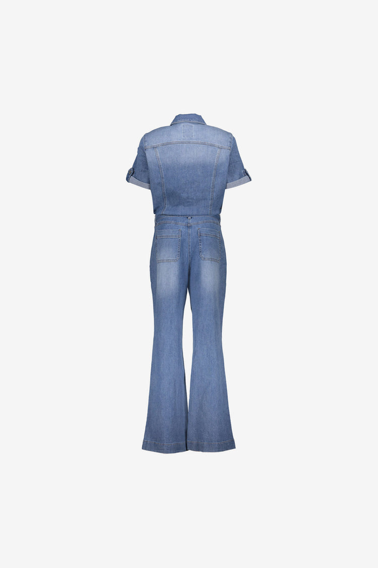 Geisha Denim-Jumpsuit mit Schleifendetail