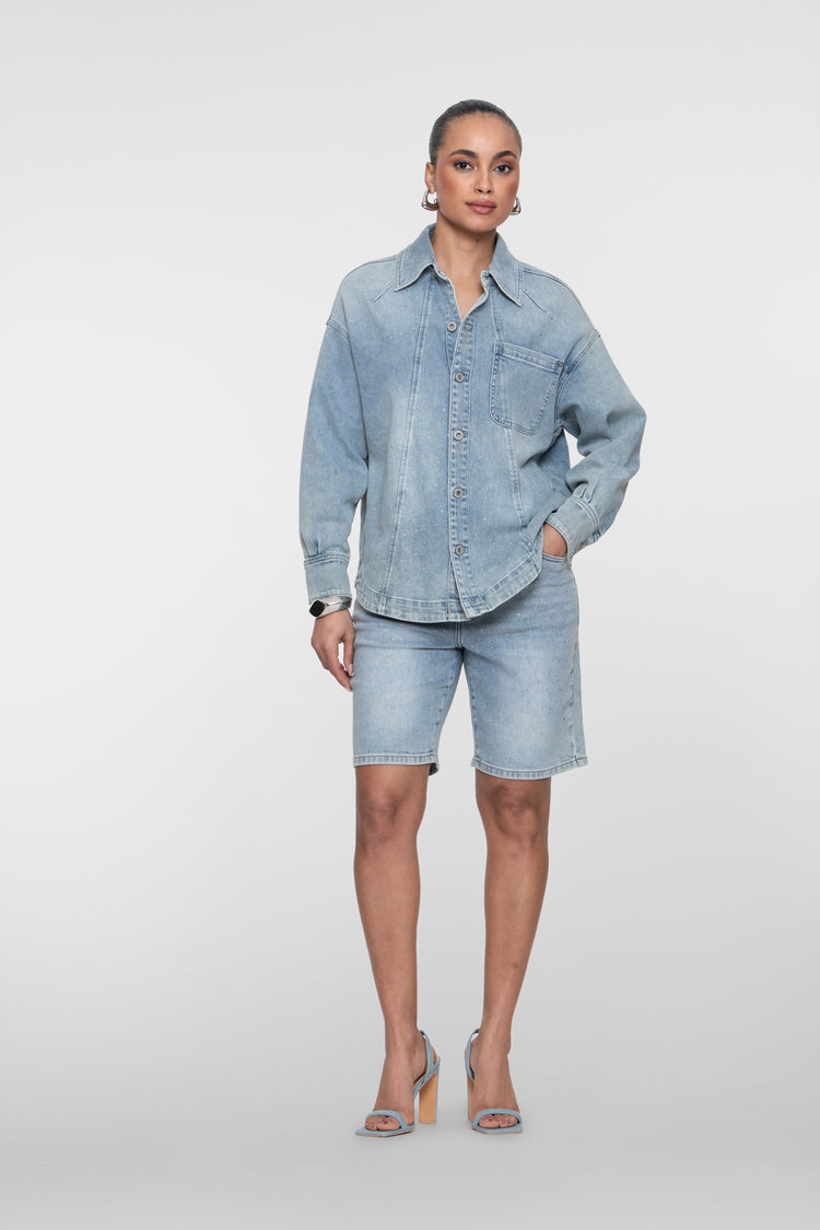 Geisha Denim-Bermuda mit dezenten Strasssteinen