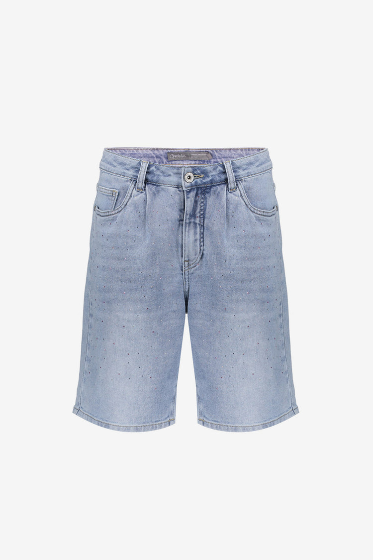 Geisha Denim-Bermuda mit dezenten Strasssteinen