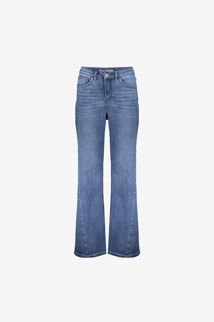 Geisha Straight Fit Jeans mit Perlenmuster