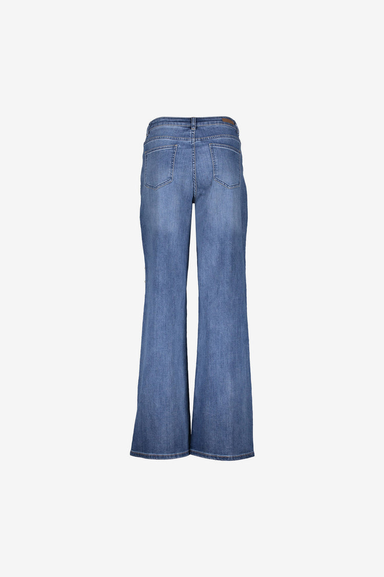 Geisha Straight Fit Jeans mit Perlenmuster