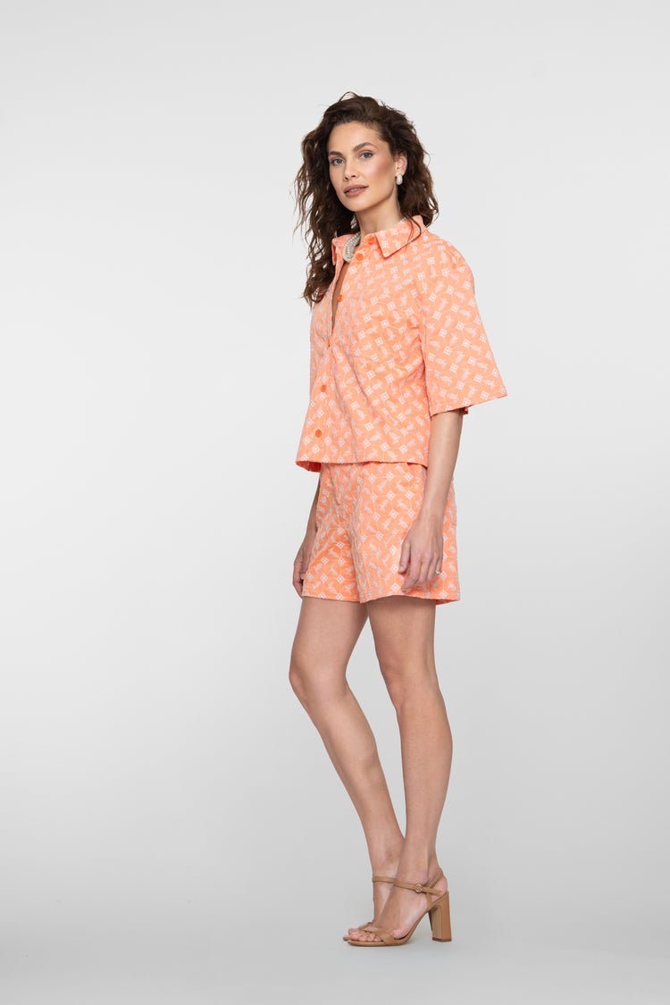 Geisha Farbige Shorts mit Stickerei