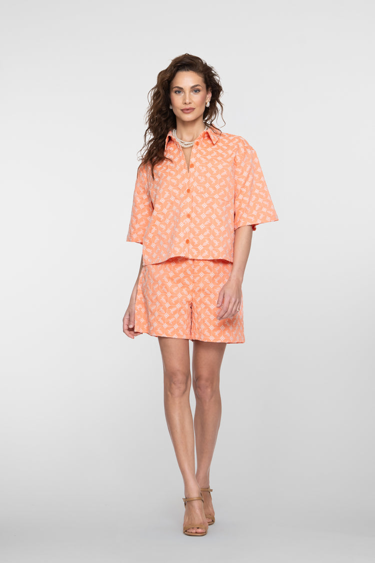 Geisha Farbige Shorts mit Stickerei