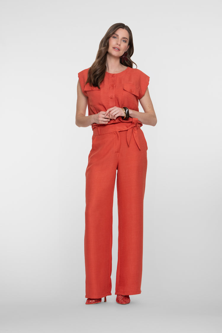 Geisha Pantalon in Leinenoptik