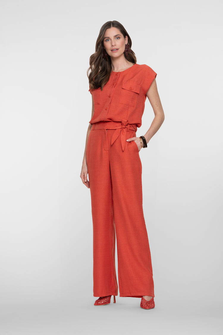 Geisha Pantalon in Leinenoptik