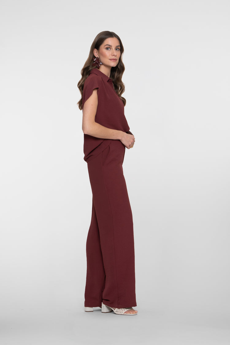 Geisha Burgundy Pantalon