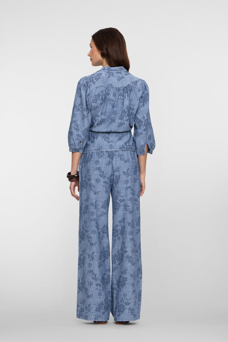 Geisha Chambray-Hose mit Blumenprint