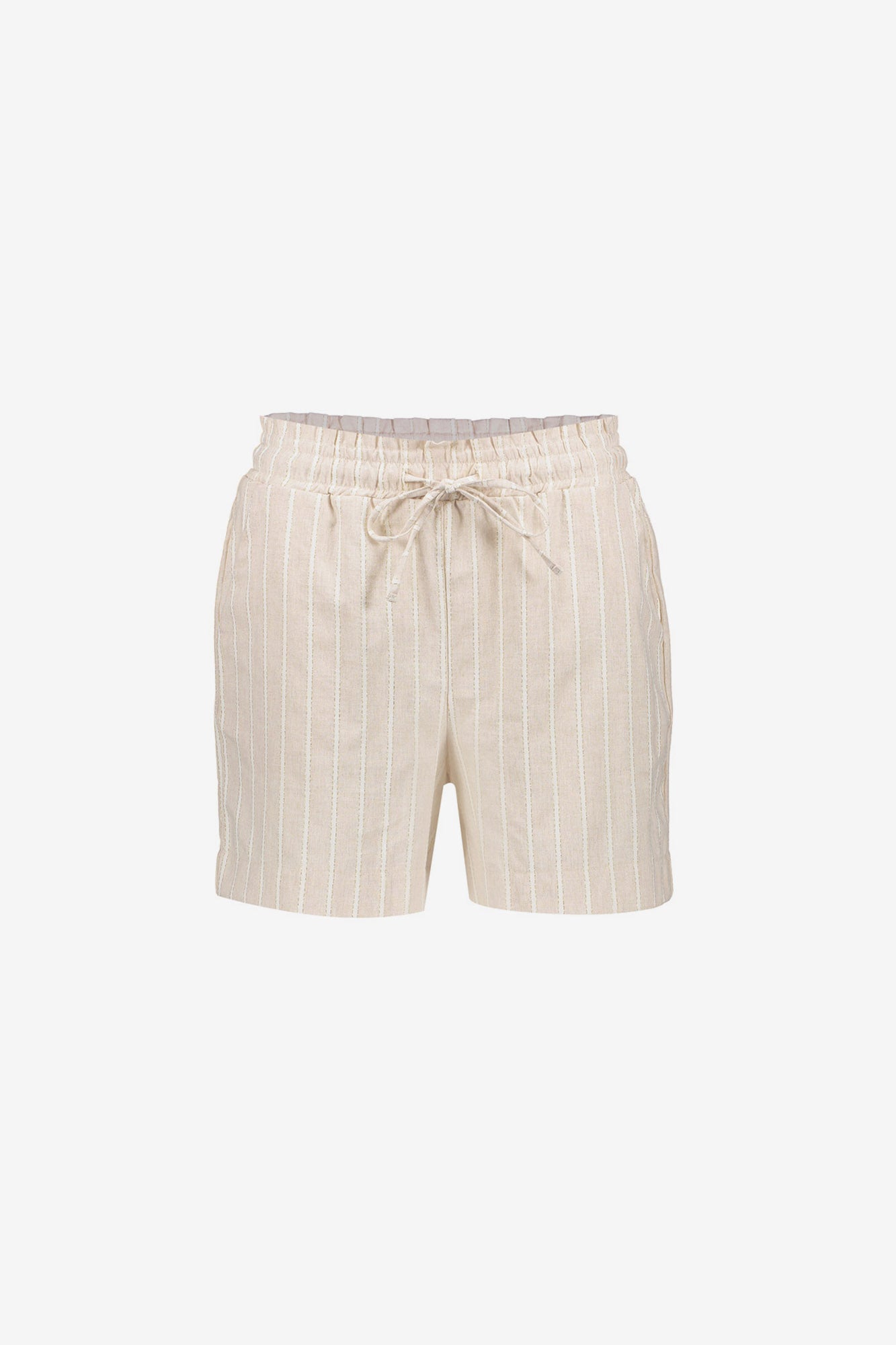 Geisha Gestreifte Paperbag-Shorts mit Lurex