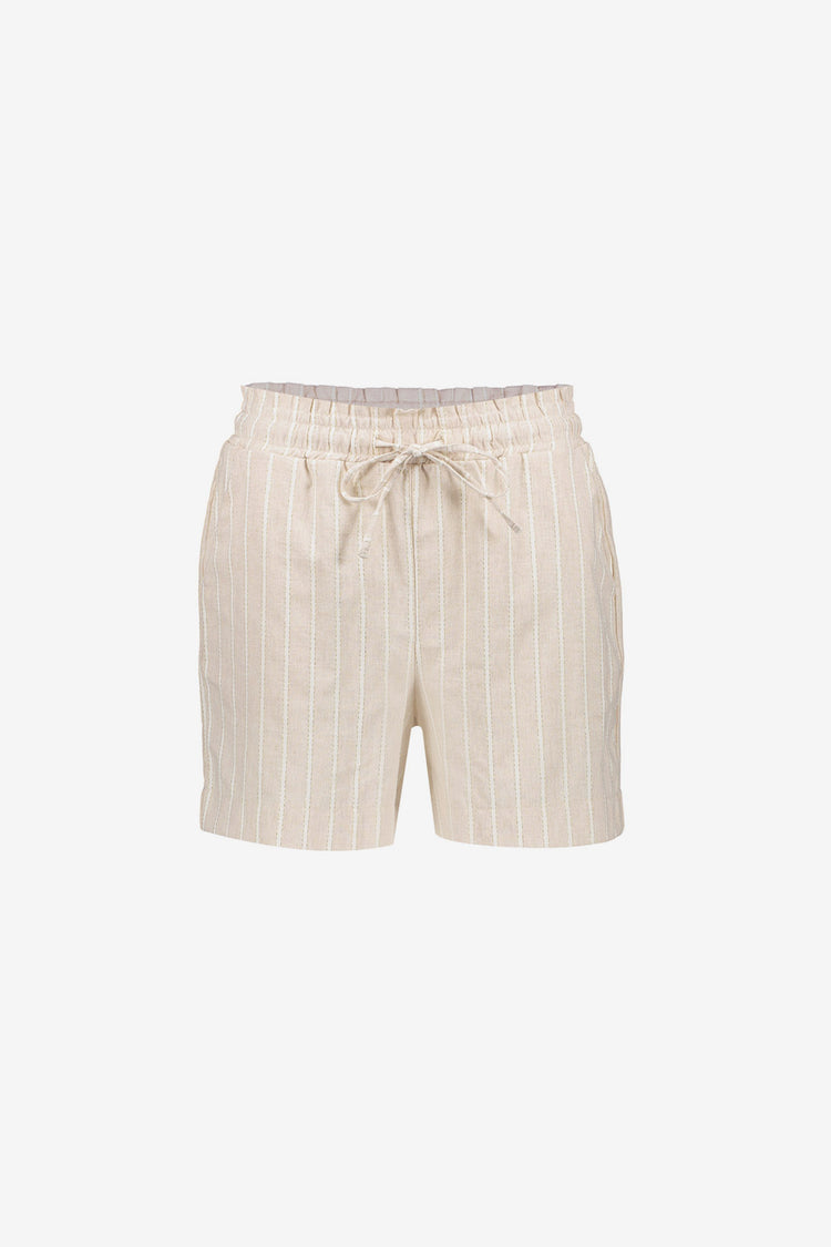 Geisha Gestreifte Paperbag-Shorts mit Lurex