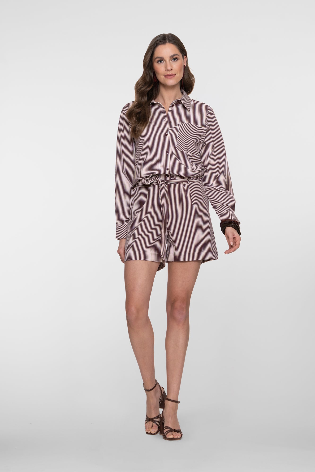 Geisha Gestreifte Shorts mit Schleifendetail