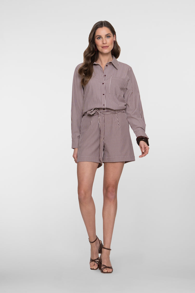 Geisha Gestreifte Shorts mit Schleifendetail