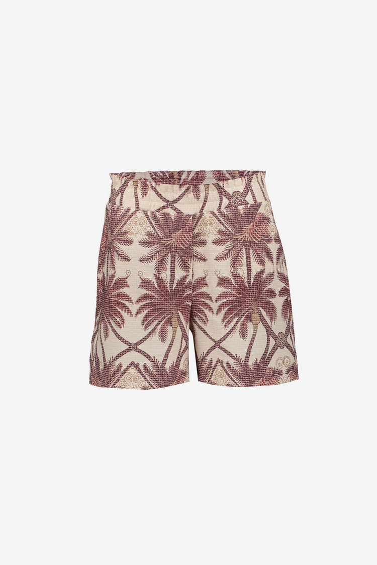 Geisha Paperbag-Shorts mit Palmenprint