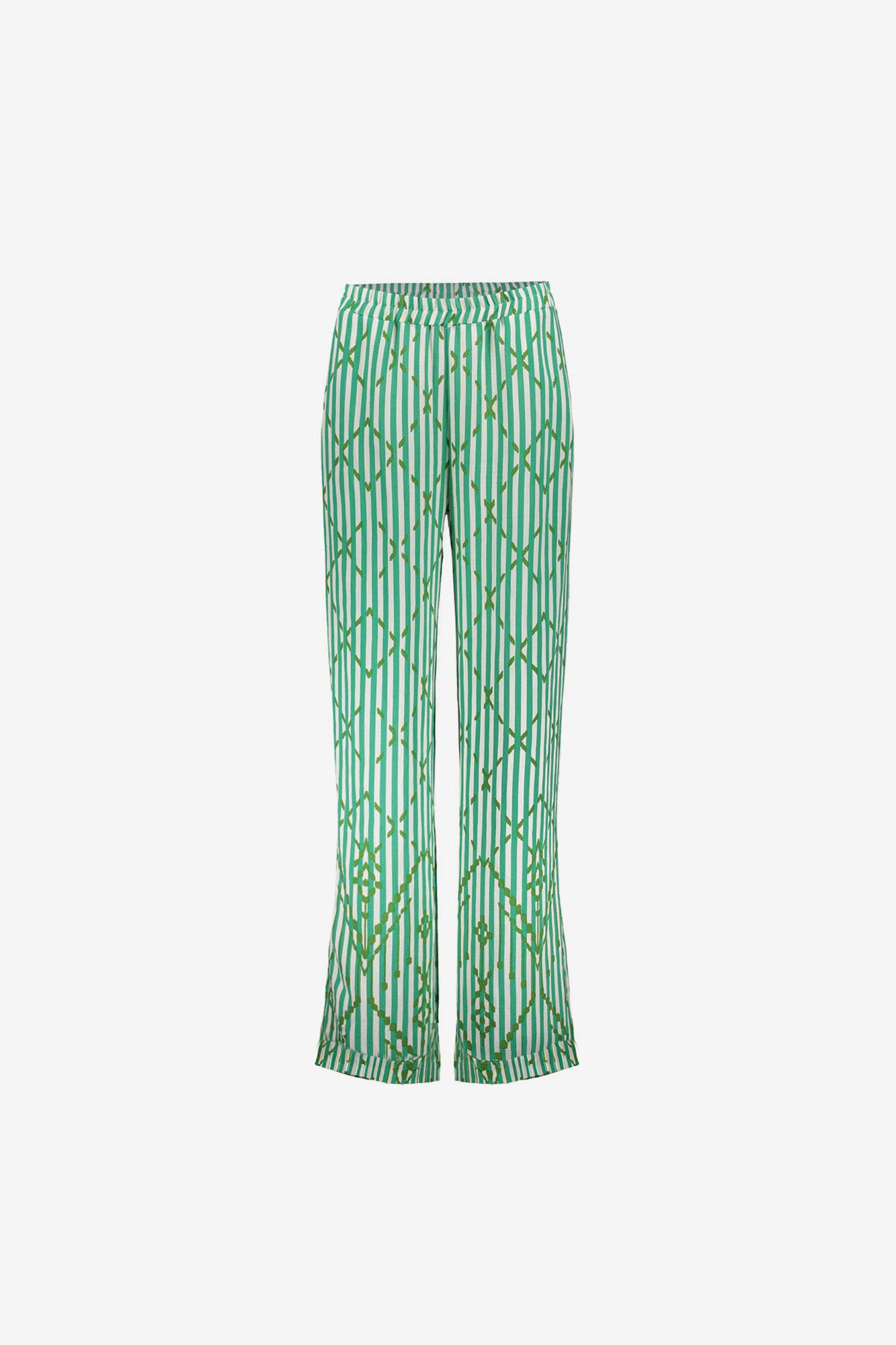Geisha Pantalon mit Streifen und elegantem Karomuster