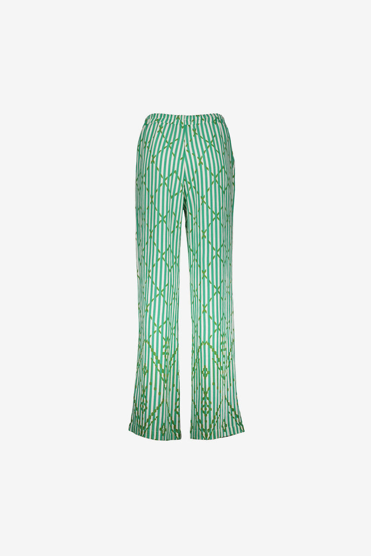 Geisha Pantalon mit Streifen und elegantem Karomuster