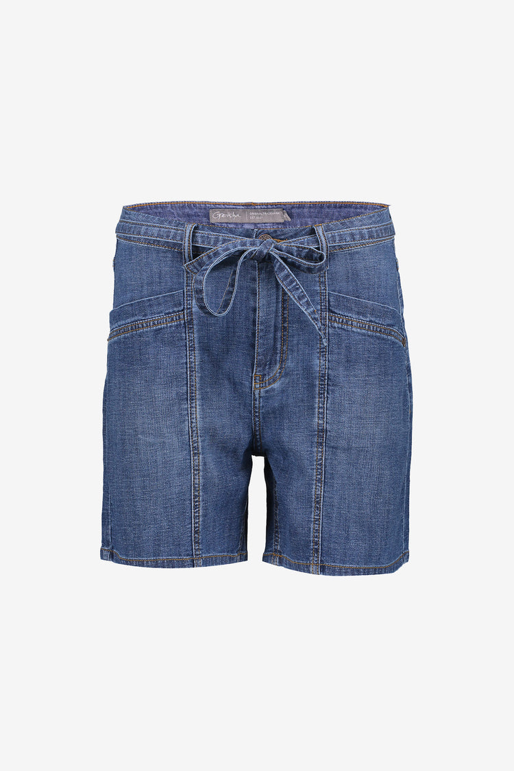 Geisha Denim-Shorts mit Schleifenbund