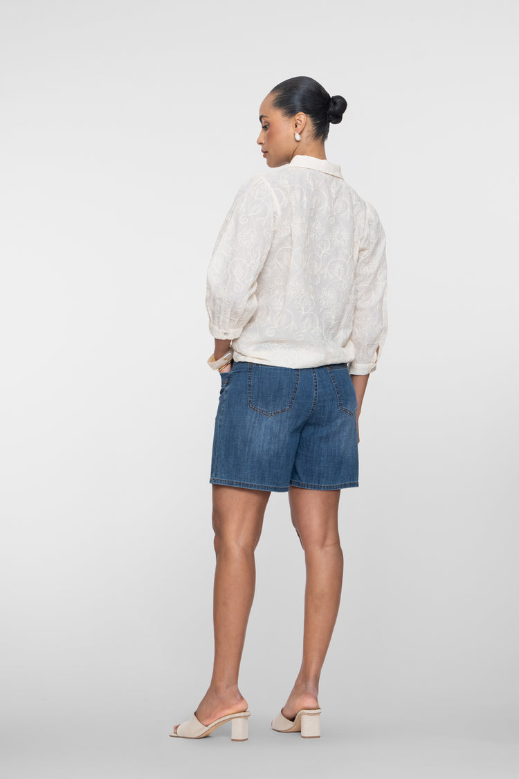 Geisha Denim-Shorts mit Schleifenbund