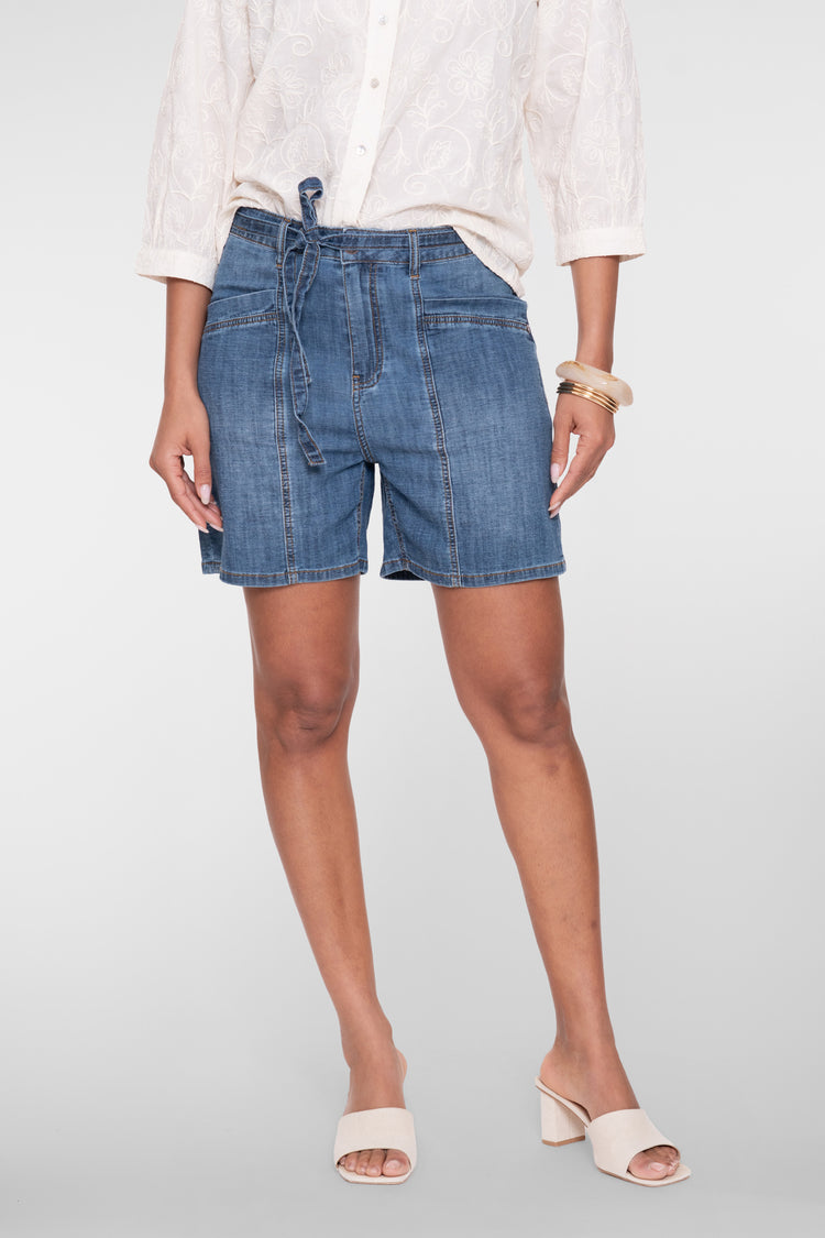 Geisha Denim-Shorts mit Schleifenbund