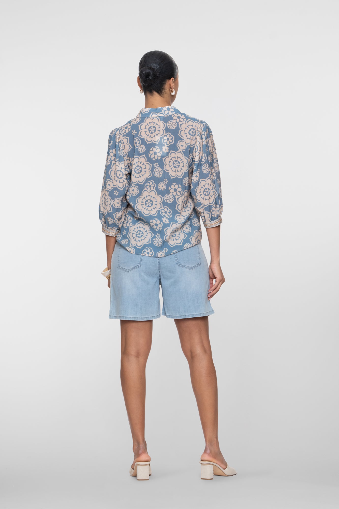 Geisha Denim-Shorts mit Schleifenbund