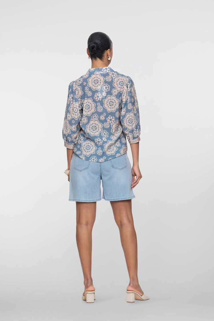 Geisha Denim-Shorts mit Schleifenbund