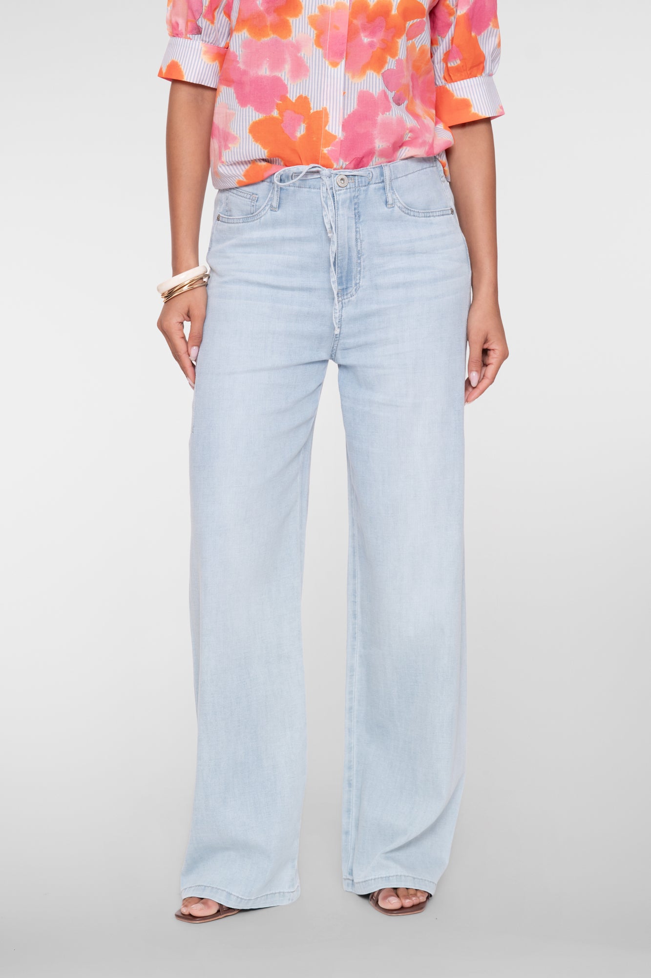 Geisha Jeans mit hoher Taille und Kordelzug