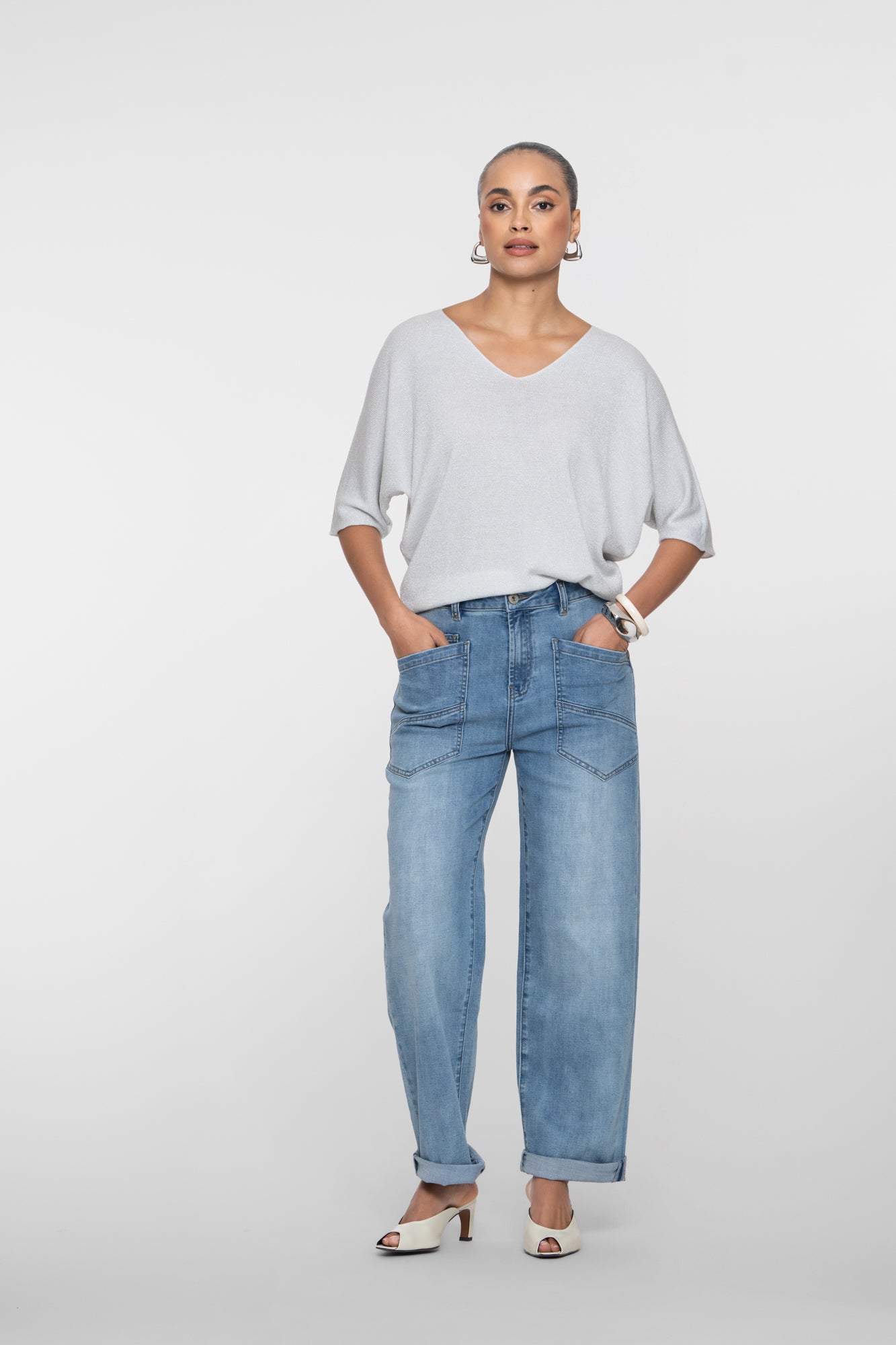 Geisha Jeans mit geradem Bein und markanten Taschendetails