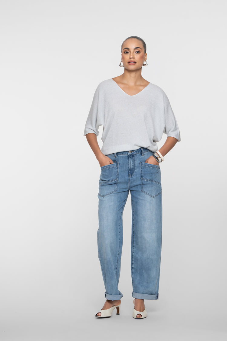 Geisha Jeans mit geradem Bein und markanten Taschendetails